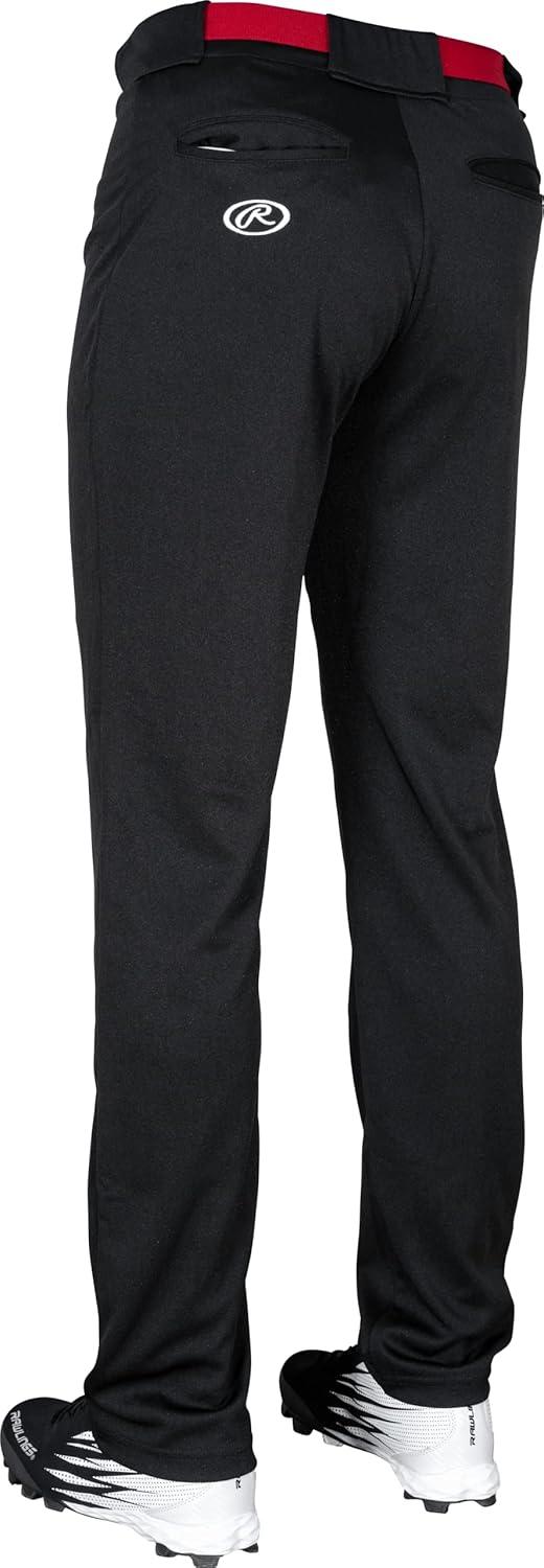 imageRawlings SemiRelaxed Full Length Baseball Pant Solid ampamp Piped Options Youth Sizes Multiple ColorsBlack