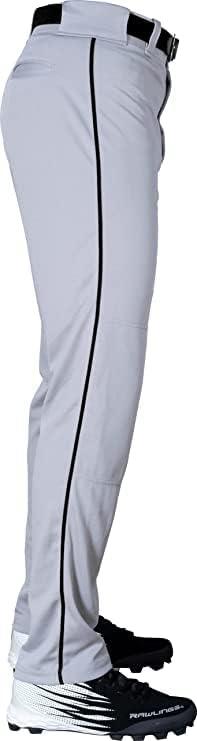 imageRawlings SemiRelaxed Full Length Baseball Pant Solid ampamp Piped Options Youth Sizes Multiple ColorsGrey Black