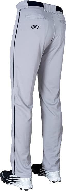imageRawlings SemiRelaxed Full Length Baseball Pant Solid ampamp Piped Options Youth Sizes Multiple ColorsGrey Navy