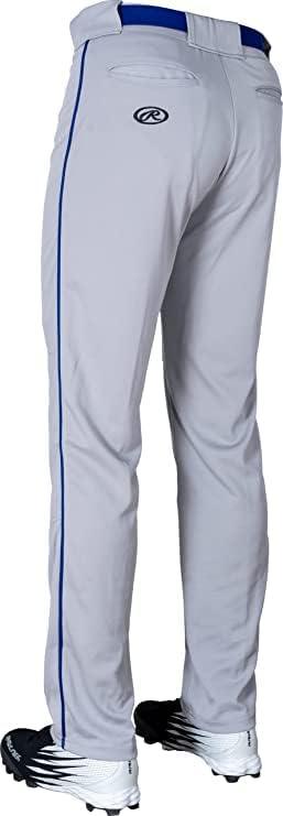 imageRawlings SemiRelaxed Full Length Baseball Pant  Solid ampamp Piped Options  Youth Sizes  Multiple ColorsGrey  Royal
