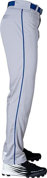 imageRawlings SemiRelaxed Full Length Baseball Pant  Solid ampamp Piped Options  Youth Sizes  Multiple ColorsGrey  Royal
