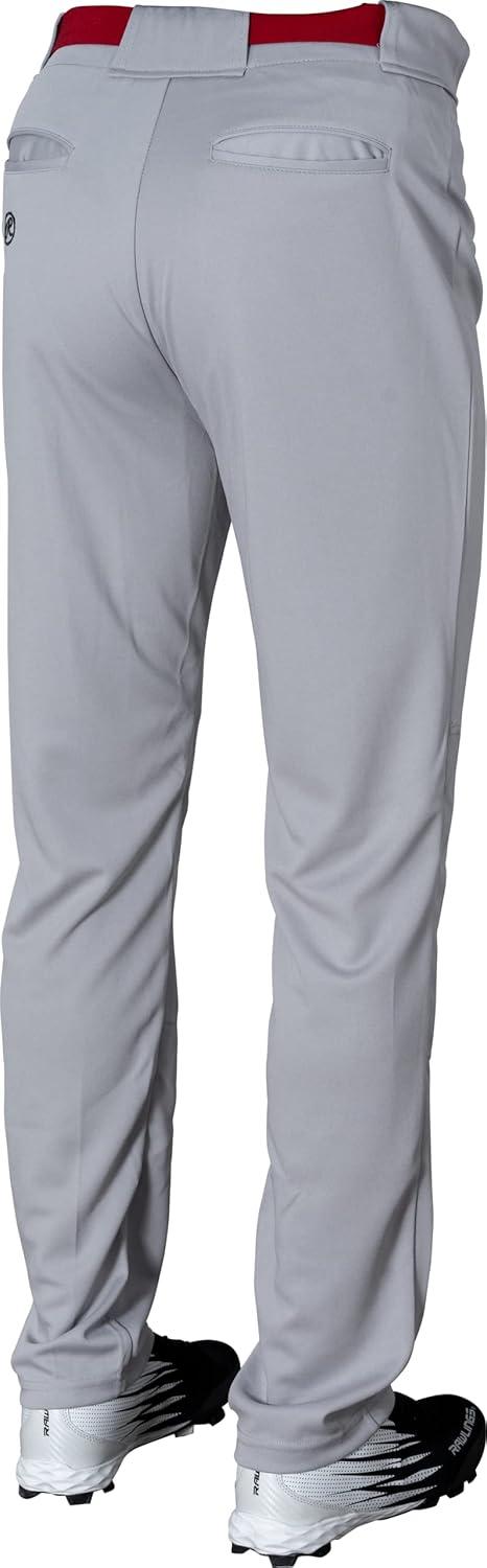 imageRawlings SemiRelaxed Full Length Baseball Pant Solid ampamp Piped Options Youth Sizes Multiple ColorsGrey