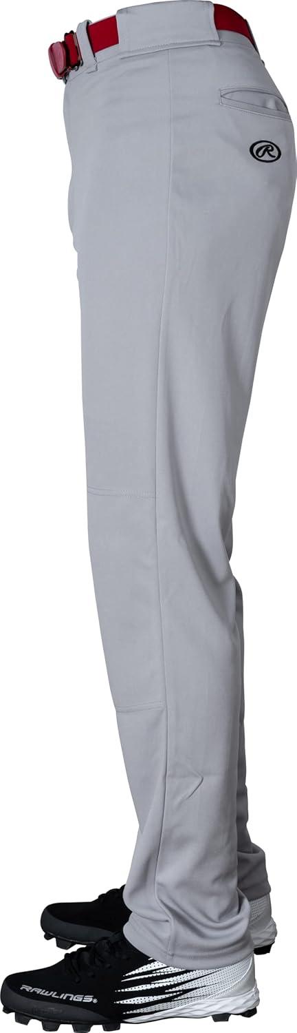 imageRawlings SemiRelaxed Full Length Baseball Pant Solid ampamp Piped Options Youth Sizes Multiple ColorsGrey