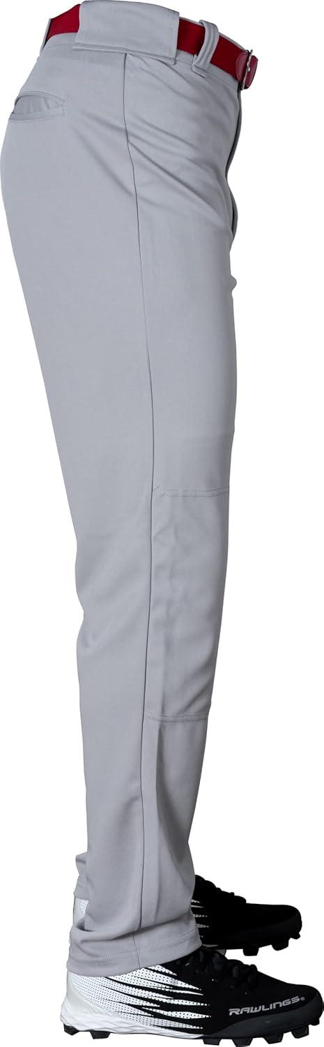 imageRawlings SemiRelaxed Full Length Baseball Pant Solid ampamp Piped Options Youth Sizes Multiple ColorsGrey
