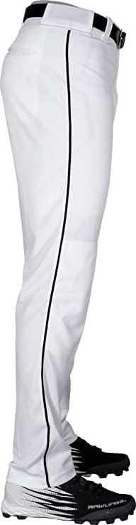 imageRawlings SemiRelaxed Full Length Baseball Pant  Solid ampamp Piped Options  Youth Sizes  Multiple ColorsWhite  Black