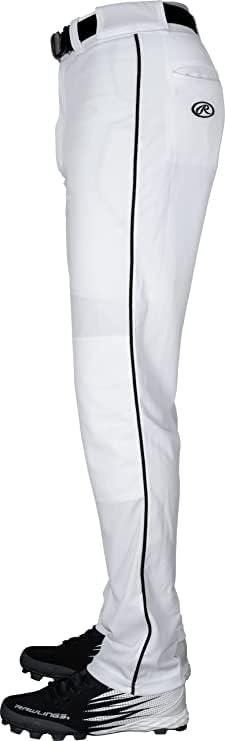 imageRawlings SemiRelaxed Full Length Baseball Pant  Solid ampamp Piped Options  Youth Sizes  Multiple ColorsWhite  Black