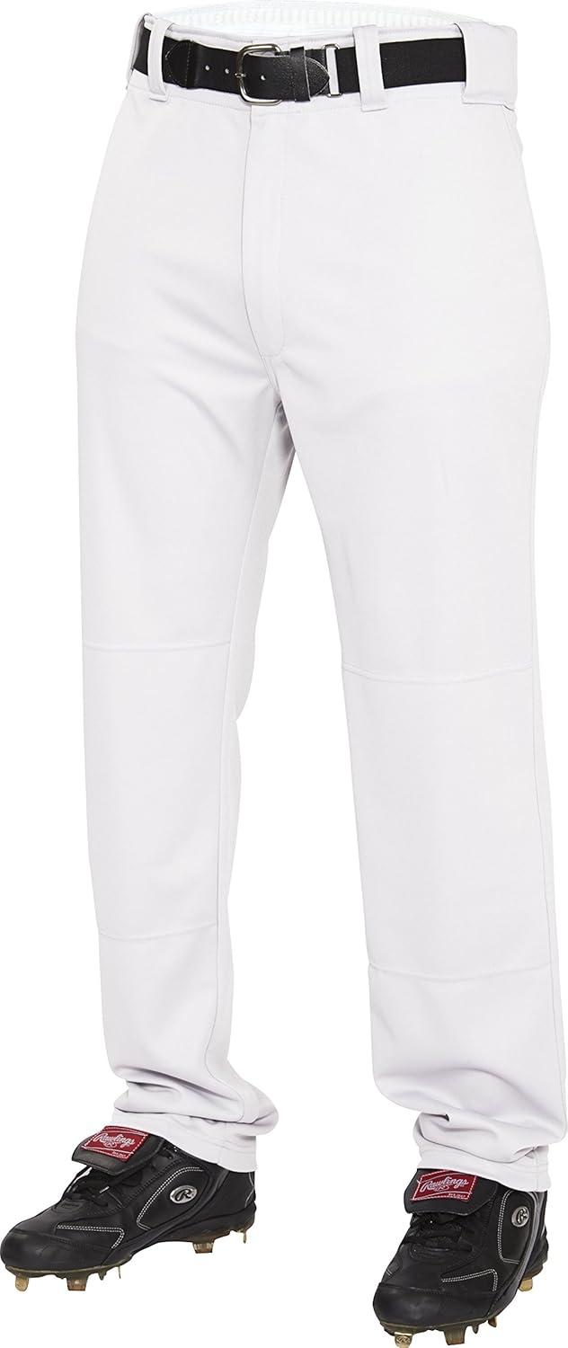 imageRawlings SemiRelaxed Full Length Baseball Pant Solid ampamp Piped Options Youth Sizes Multiple ColorsWhite
