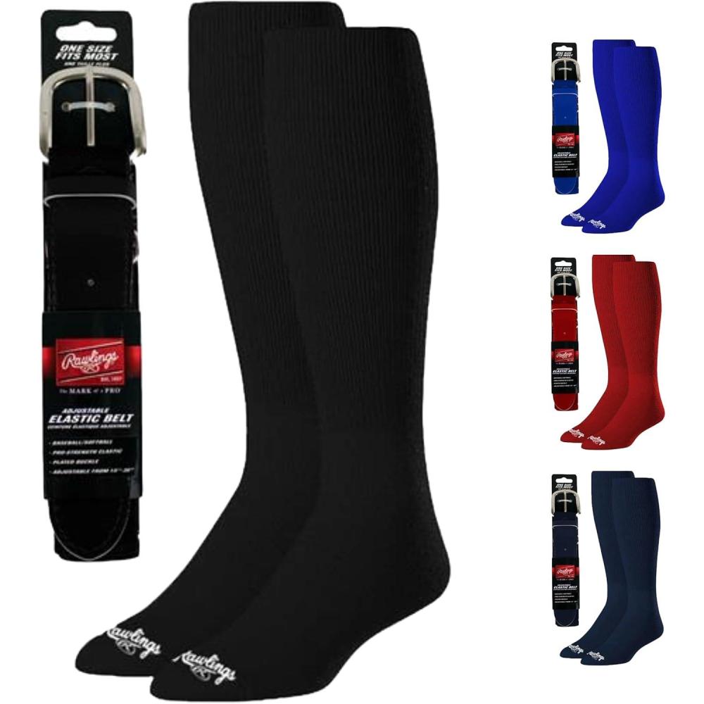 imageRawlings  Belt ampamp Socks Combo  BaseballSoftball  Multiple Sizes ampamp ColorsBlack