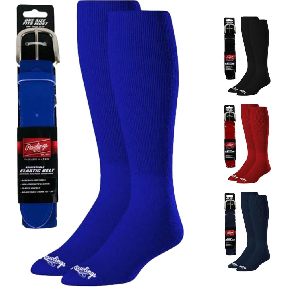 imageRawlings  Belt ampamp Socks Combo  BaseballSoftball  Multiple Sizes ampamp ColorsRoyal