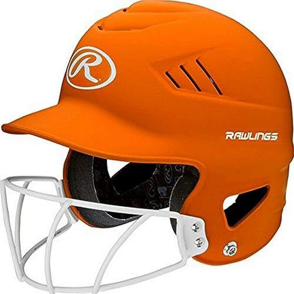 imageRawlings  COOLFLO Batting Helmet with Facemask  Fastpitch Softball  One Size Fits Most 6 12  7 12Matte Orange
