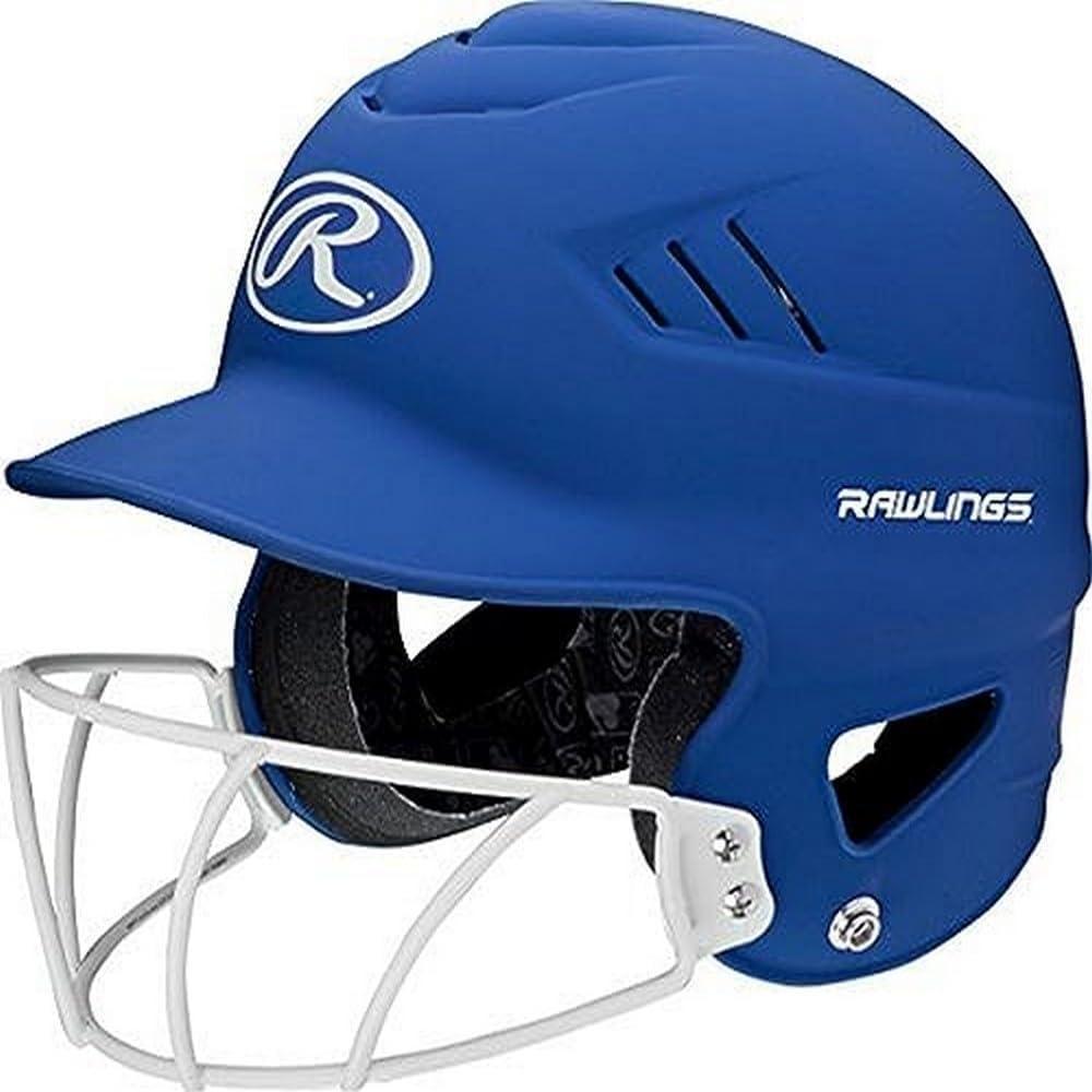 imageRawlings  COOLFLO Batting Helmet with Facemask  Fastpitch Softball  One Size Fits Most 6 12  7 12Matte Royal