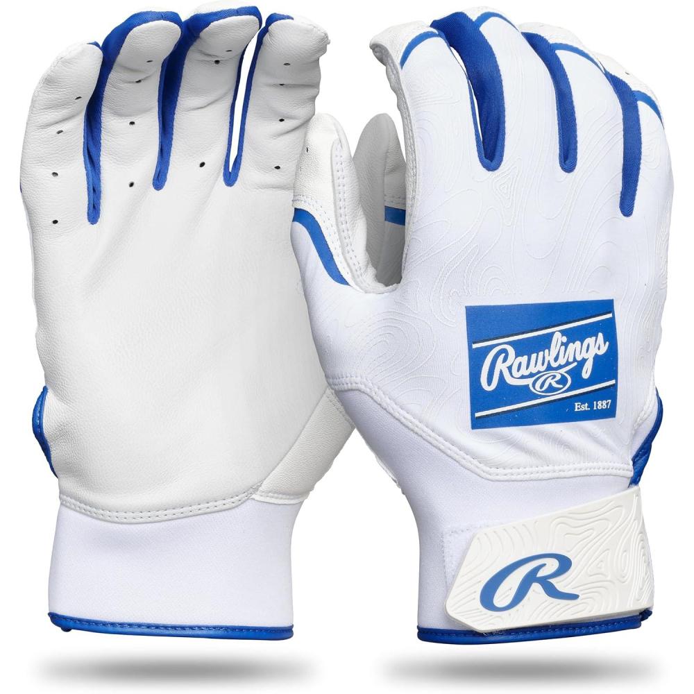 imageRawlings  Clout Baseball Batting Gloves  Adult Sizes  Multiple ColorsWHITEROYAL