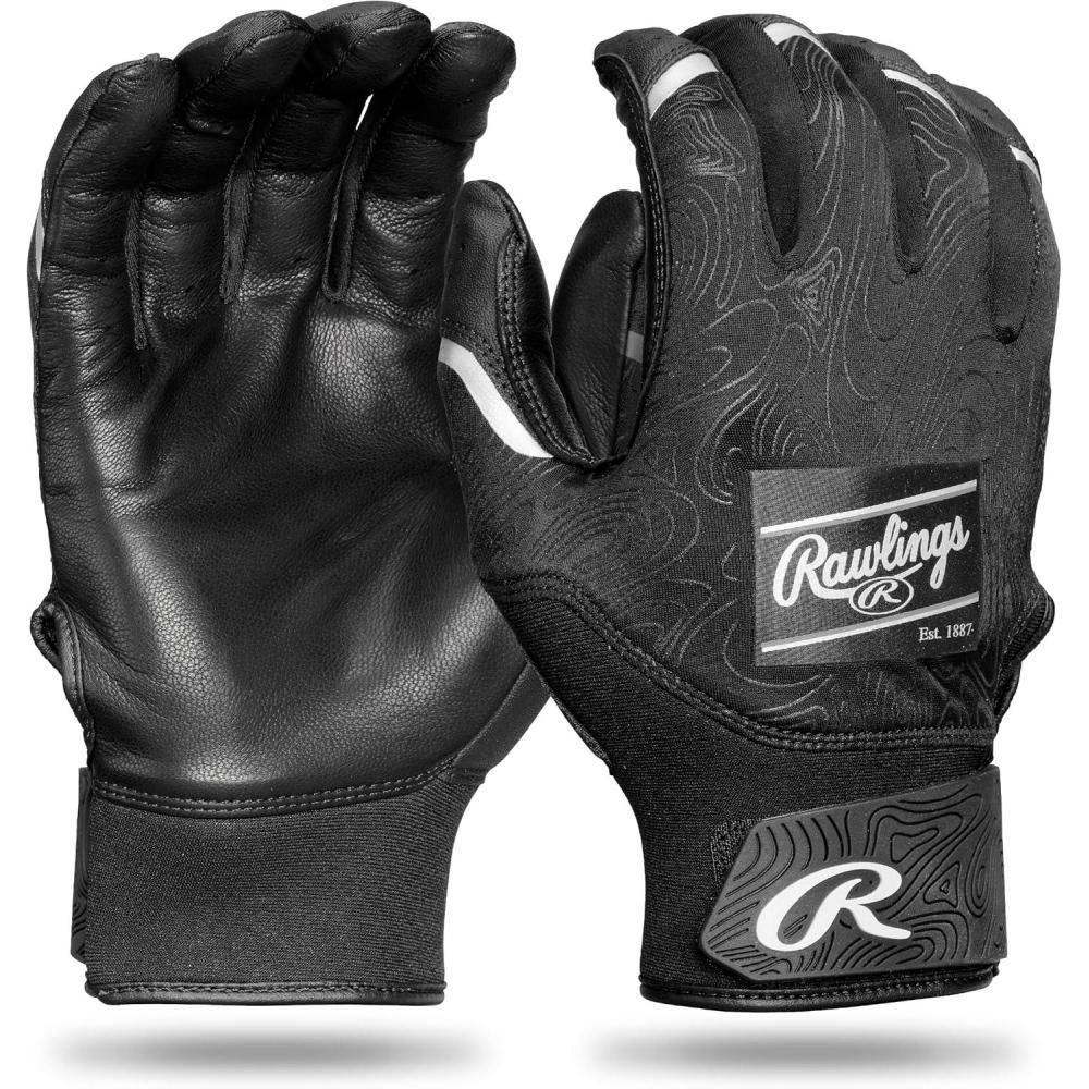 imageRawlings  Clout Baseball Batting Gloves  Youth Sizes  Multiple ColorsBLACKBLACK