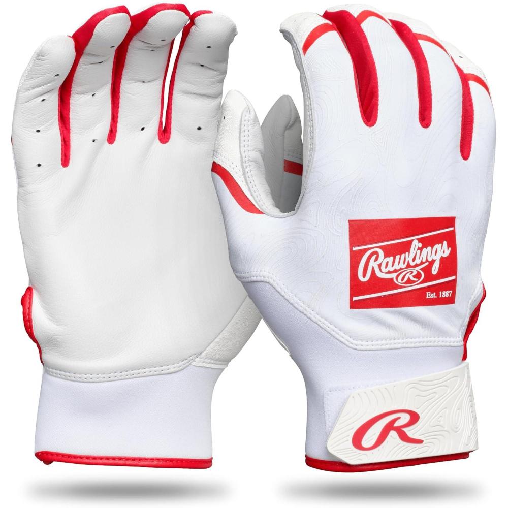 imageRawlings  Clout Baseball Batting Gloves  Youth Sizes  Multiple ColorsWHITESCARLET
