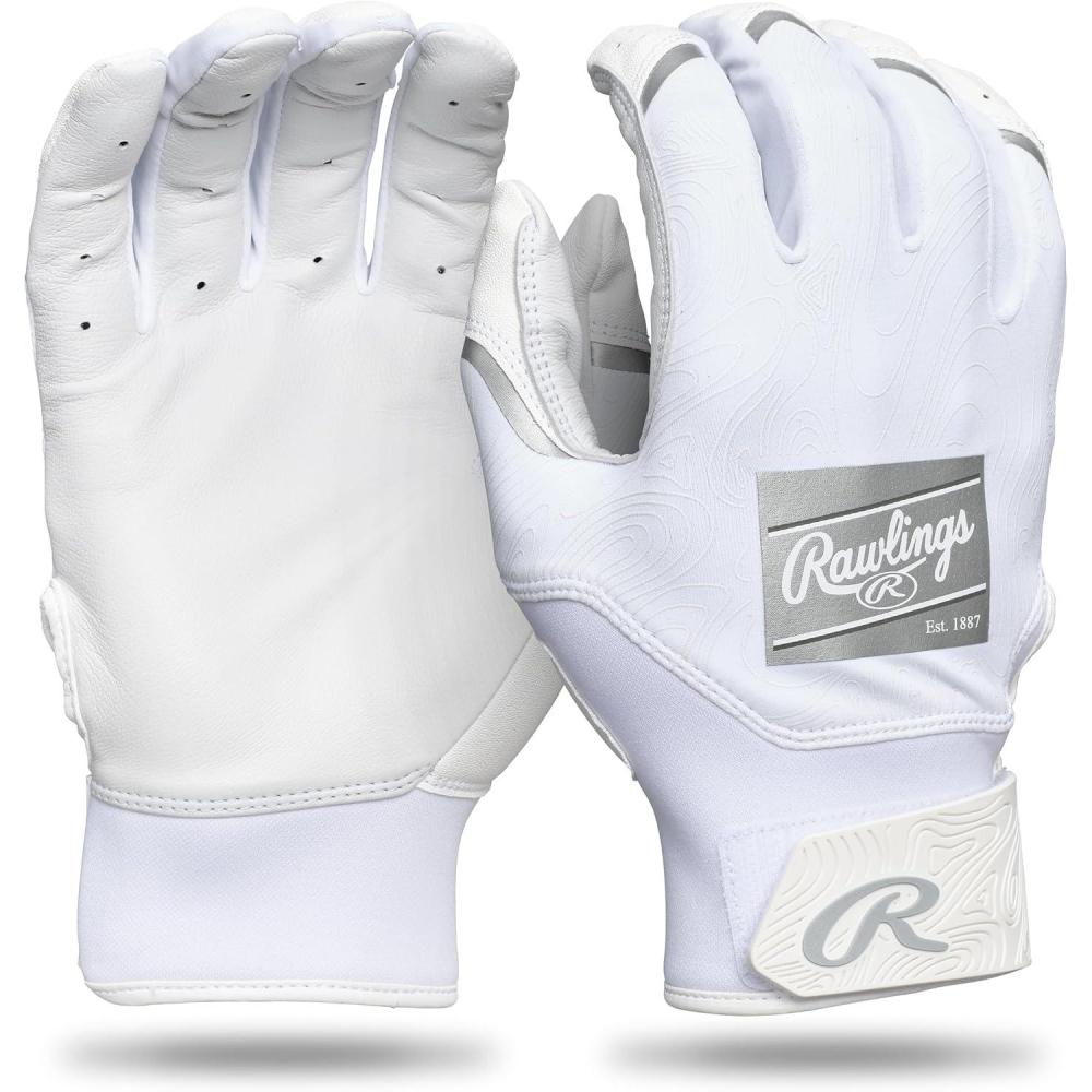 imageRawlings  Clout Baseball Batting Gloves  Youth Sizes  Multiple ColorsWHITEWHITE