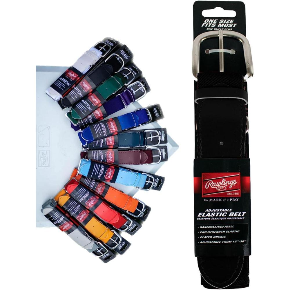 imageRawlings Elastic Game Day Belt BaseballSoftball AdultYouth Multiple ColorsBlack