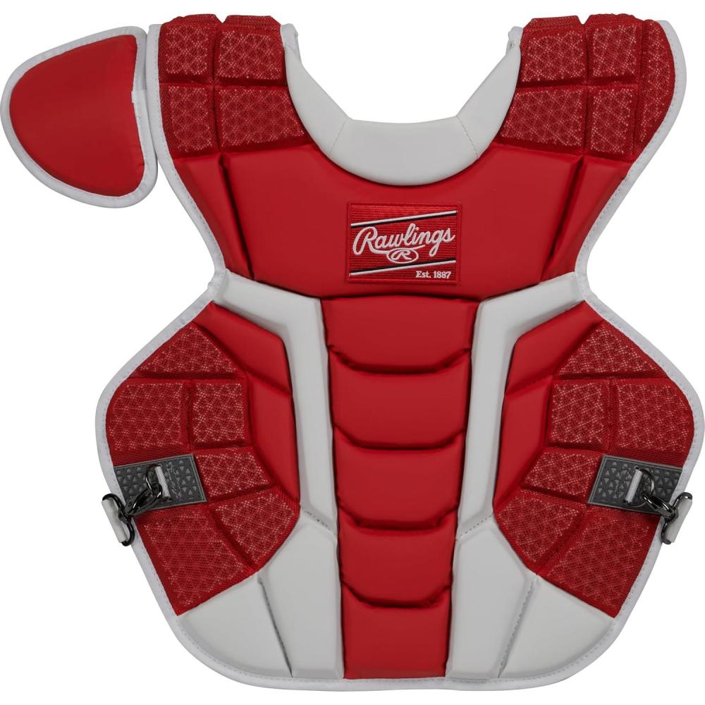 imageRawlings  MACH Catchers Chest Protector  Baseball  Adult ampamp Intermediate Sizes  Multiple StylesScarletWhite