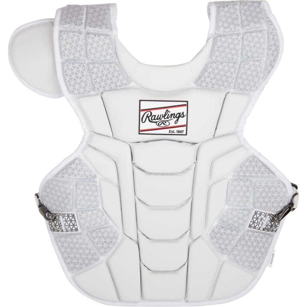 imageRawlings  MACH Catchers Chest Protector  Baseball  Adult ampamp Intermediate Sizes  Multiple StylesWhiteWhite