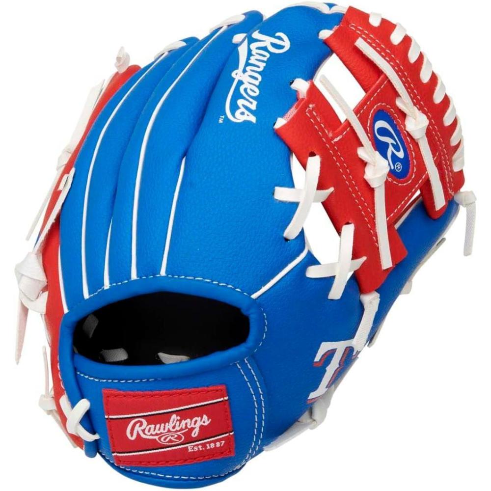 imageRawlings  MLB Players Glove Series  TBall ampamp Youth Baseball Gloves  10quot  All MLB TeamsTexas Rangers