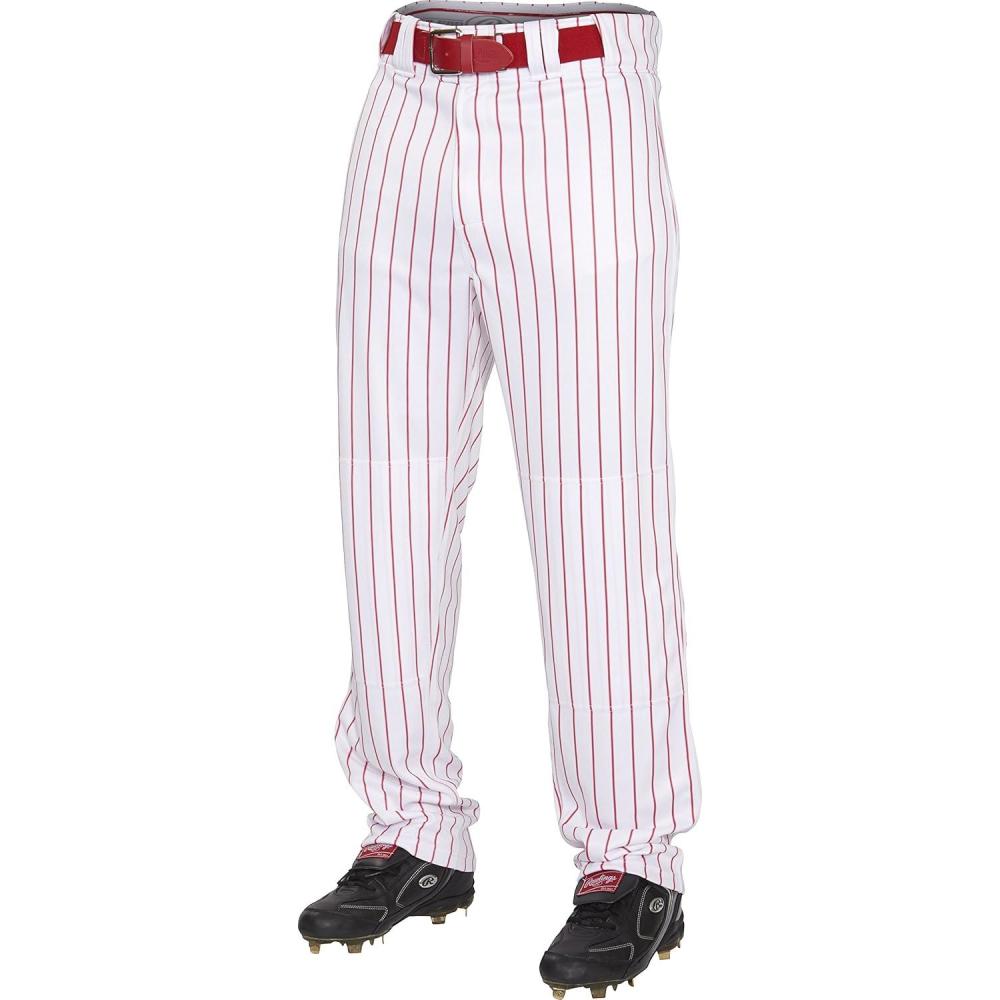 imageRawlings  PRO 150 Series Baseball Pants  Youth Sizes  Pinstripes  Relaxed FitWhiteRed