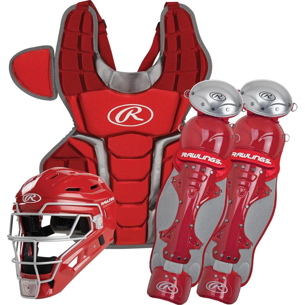 imageRawlings  Renegade Series Baseball Catchers Set  NOCSAE Certified  Adult  Intermediate  Youth  Multiple ColorsScarletSilver