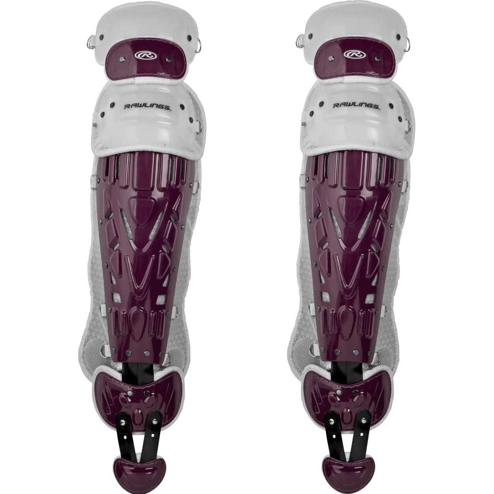 imageRawlings  Velo Catchers Leg Guards  Baseball  Adult ampamp Intermediate Sizing  Multiple ColorsMaroonWhite
