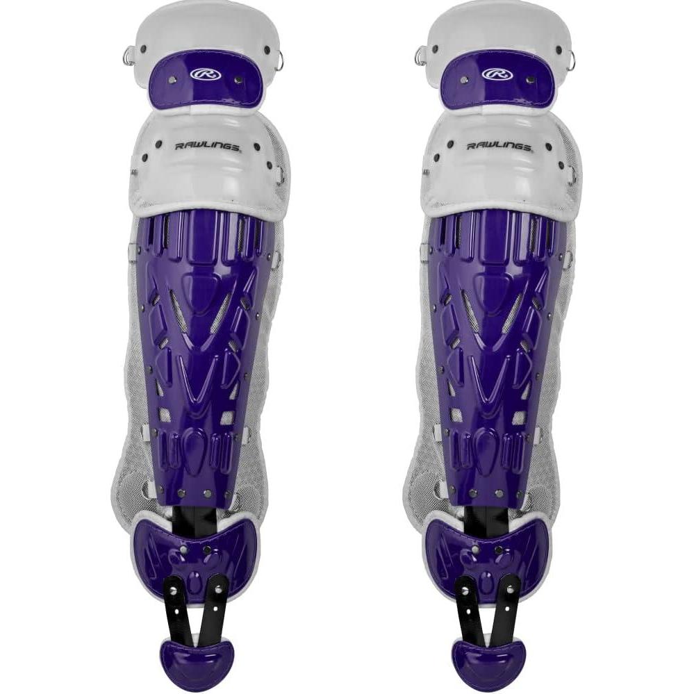 imageRawlings  Velo Catchers Leg Guards  Baseball  Adult ampamp Intermediate Sizing  Multiple ColorsPurpleWhite