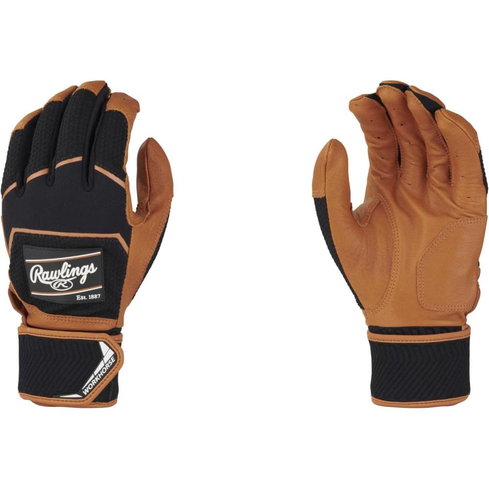imageRawlings  Workhorse Baseball Batting Gloves  Compression Strap  Adult  Multiple Colors