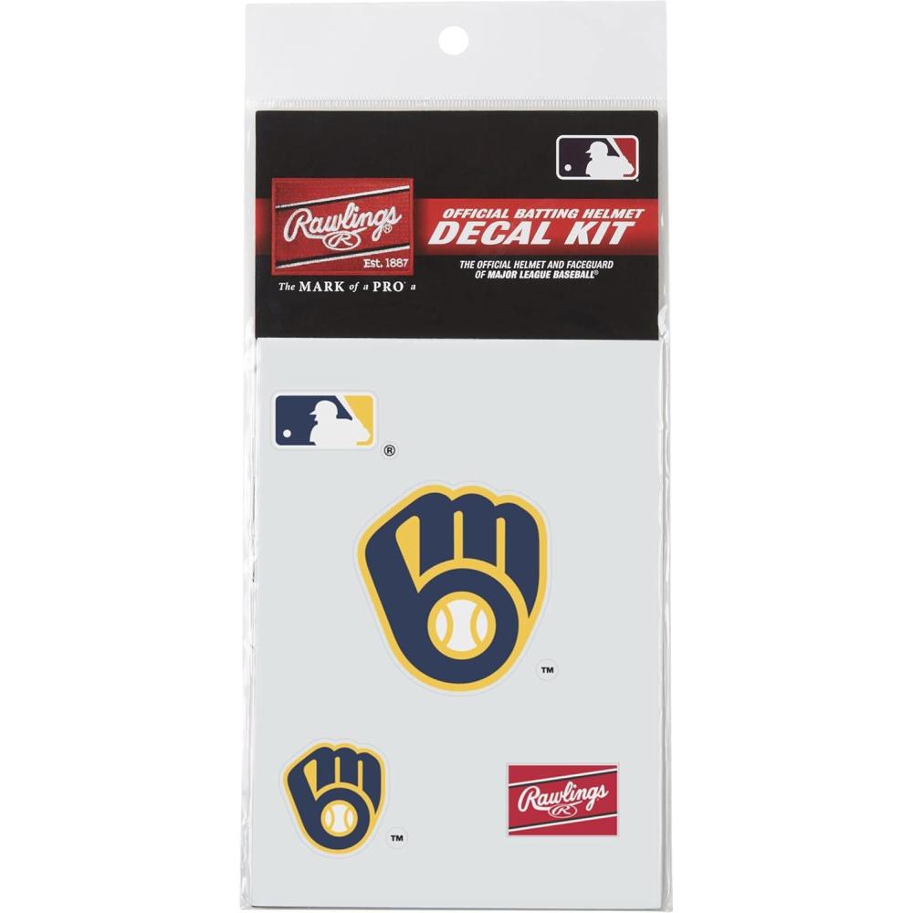 imageRawlings MLB Authentic Baseball Helmet Decal Kit All Team OptionsMilwaukee Brewers