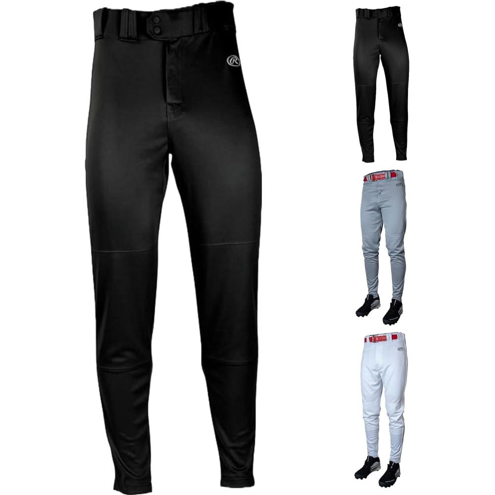 imageRawlings Mens Launch Series Baseball Pants  Tapered Jogger Fit  Adult Sizes  Solid  Multiple ColorsBlack
