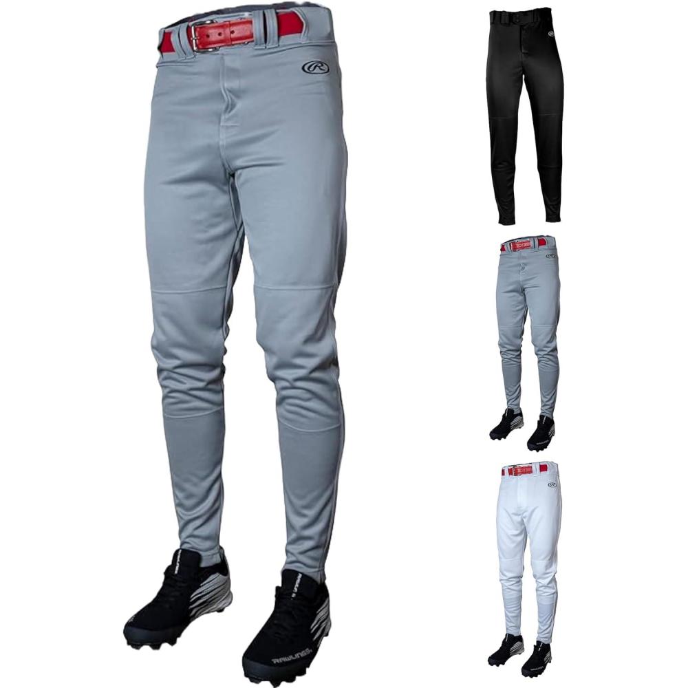 imageRawlings Mens Launch Series Baseball Pants  Tapered Jogger Fit  Adult Sizes  Solid  Multiple ColorsGrey