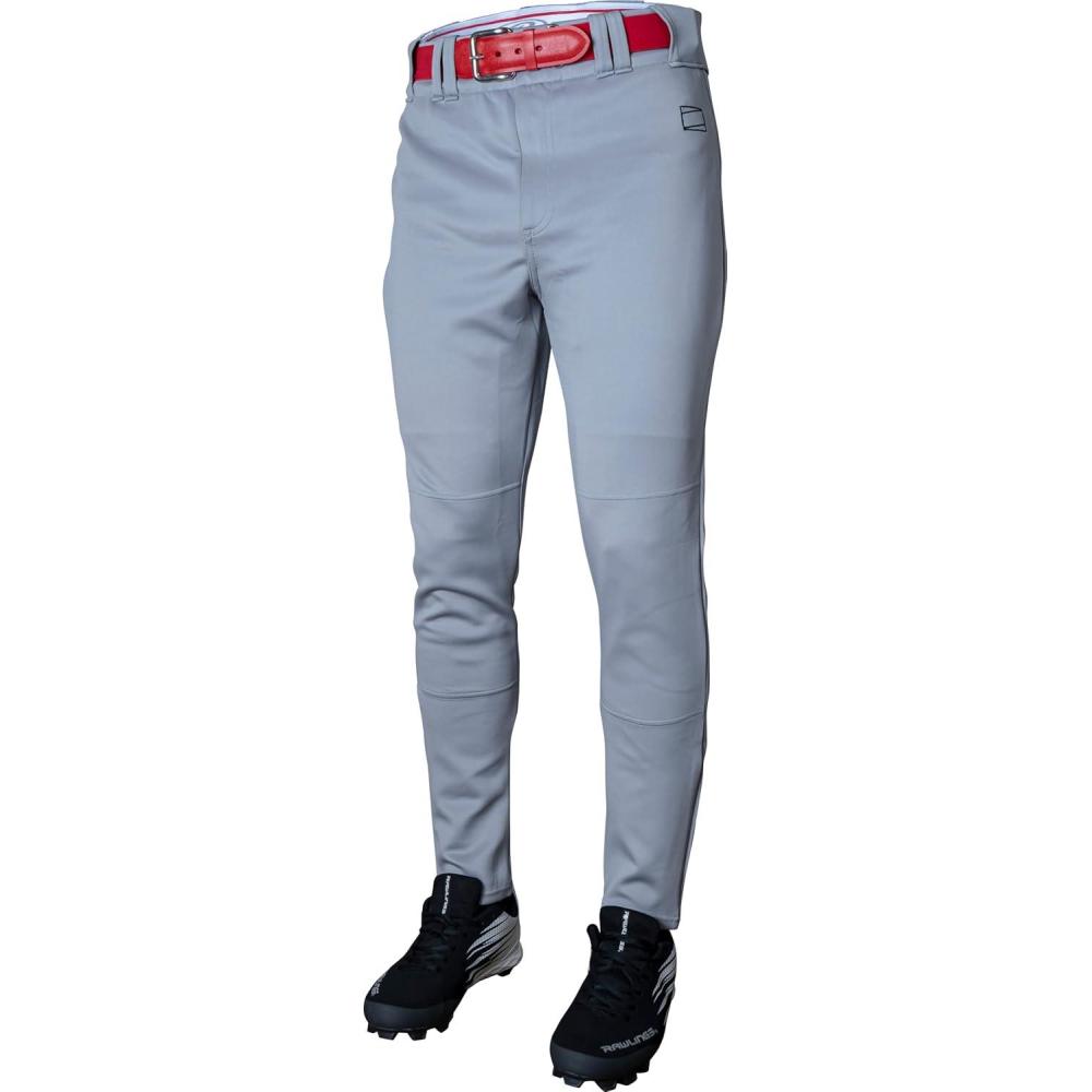 imageRawlings Mens Pro 150 Series Baseball Pants  Tapered Fit  Sewn in Compression Short  Adult Sizes  Solid Color OptionsGrey