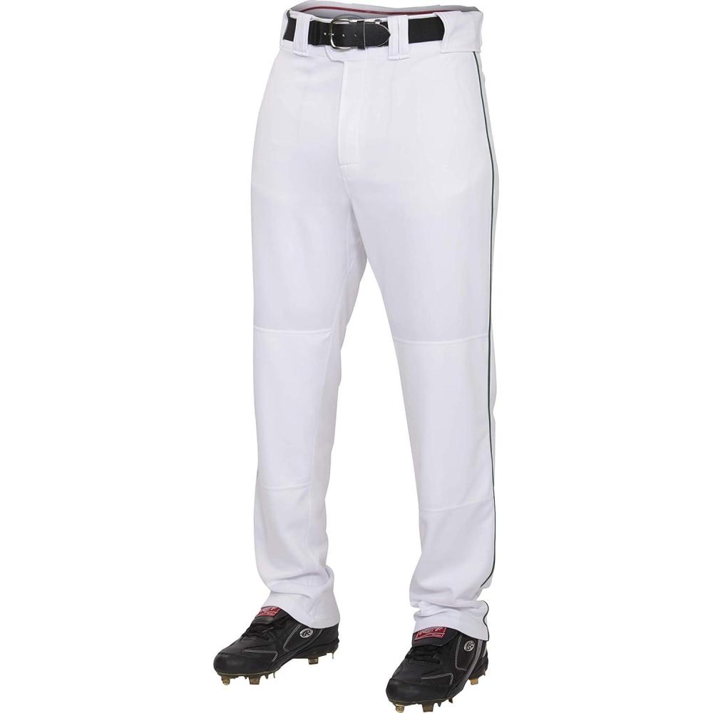 imageRawlings PRO 150 Series Baseball Pant  Full Length SemiRelaxed Fit  Adult Sizes  Piped Color OptionsWhiteDark Green