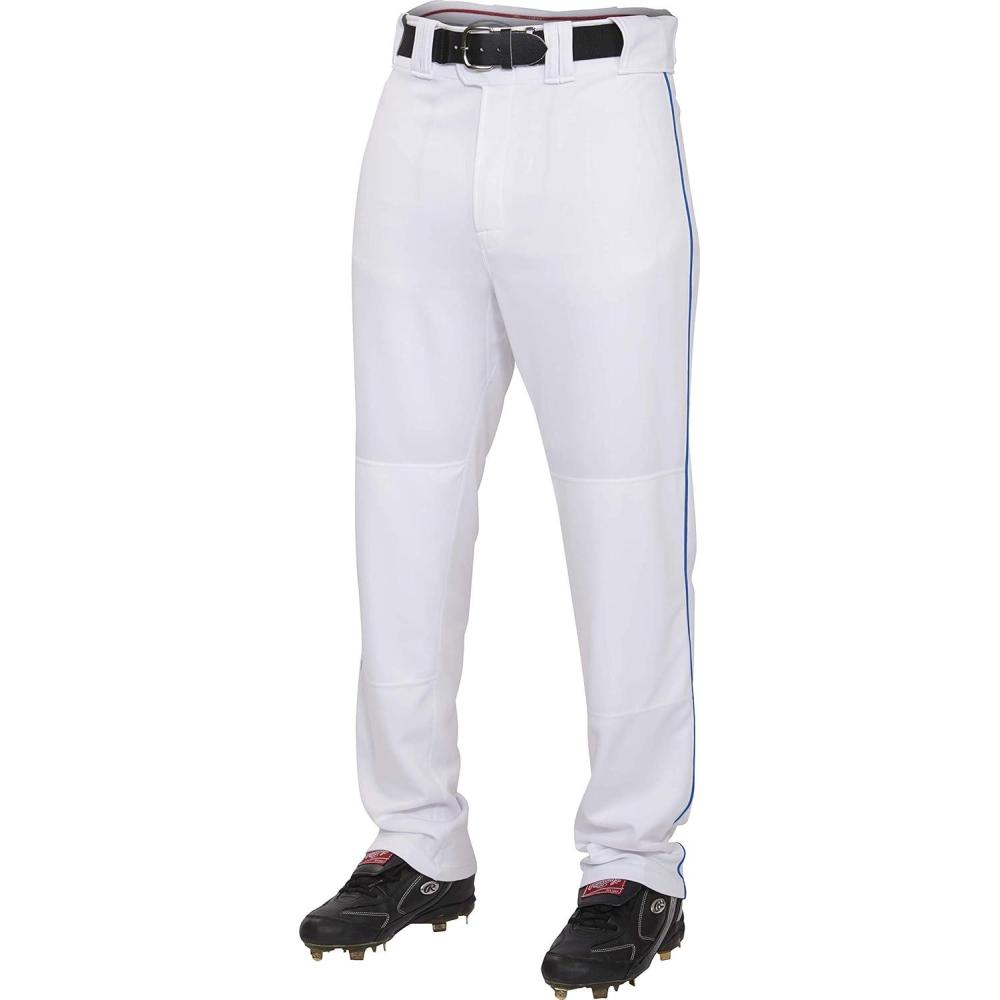 imageRawlings PRO 150 Series Baseball Pant  Full Length SemiRelaxed Fit  Adult Sizes  Piped Color OptionsWhiteRoyal