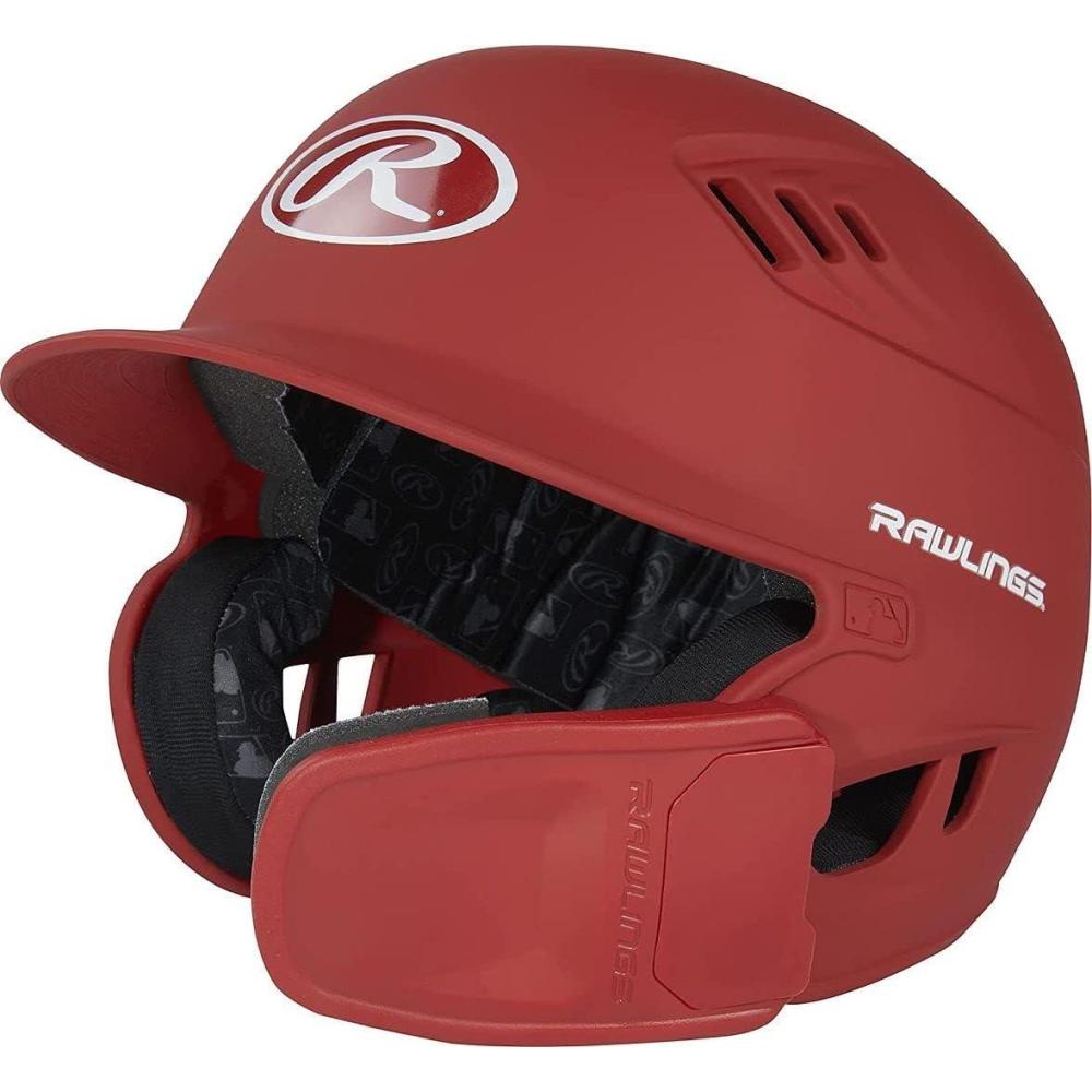 imageRawlings R16 Velo Reversible EXT Batting Helmet  Reversible Face GuardMatte Scarlet