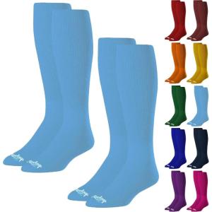 Rawlings | 2 Pair | Athletic Socks | Baseball/Softball | Multiple Sizes/Colors(Columbia Blue)