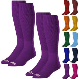 Rawlings | 2 Pair | Athletic Socks | Baseball/Softball | Multiple Sizes/Colors(Purple)