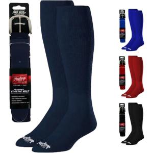 Rawlings | Belt & Socks Combo | Baseball/Softball | Multiple Sizes & Colors(Navy)