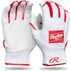 Rawlings | Clout Baseball Batting Gloves | Adult Sizes | Multiple Colors(WHITE/SCARLET)