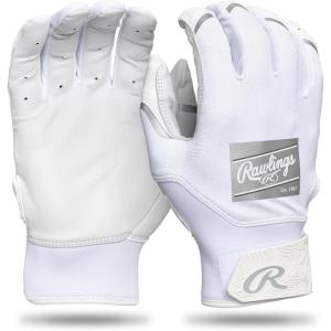 Rawlings | Clout Baseball Batting Gloves | Youth Sizes | Multiple Colors(WHITE/WHITE)