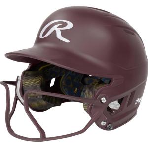 Rawlings | MACH HI-VIZ Fastpitch Softball Batting Helmet | Face Guard Attached(Maroon)