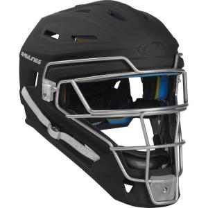 Rawlings | MACH Series Catcher’s Helmet | Baseball | Junior & Senior Sizes | Multiple Colors(Black / Black)