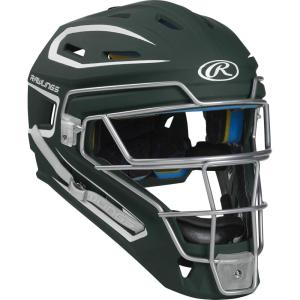 Rawlings | MACH Series Catcher’s Helmet | Baseball | Junior & Senior Sizes | Multiple Colors(Dark Green / White)