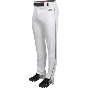 Rawlings | Men’s Launch Series Baseball Pants | Full Length Semi-Relaxed Fit | Adult Sizes | Piped | Multiple Options(White/Black)