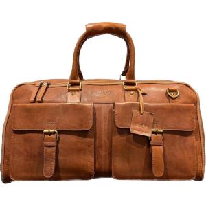 Rawlings | Men’s Leather Weekender Duffle Bag Collection(Light Brown | Classic Collection)