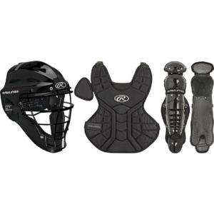 Rawlings | Players Series Youth Catcher’s Set | Ages 6-12 | Includes Facemask, Chest Protector, Leg Guards(Black – Youth)