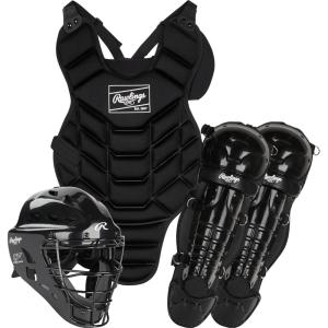 Rawlings | Players Series Youth Catcher’s Set | Ages 6-12 | Includes Facemask, Chest Protector, Leg Guards(Black 2.0 – Junior)