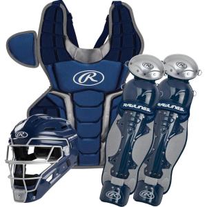 Rawlings | Renegade Series Baseball Catcher’s Set | NOCSAE Certified | Adult | Intermediate | Youth | Multiple Colors(Navy/Silver)