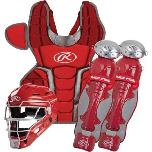 Rawlings | Renegade Series Baseball Catcher’s Set | NOCSAE Certified | Adult | Intermediate | Youth | Multiple Colors(Scarlet/Silver)