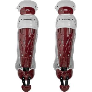 Rawlings | Velo Catcher’s Leg Guards | Baseball | Adult & Intermediate Sizing | Multiple Colors(Cardinal/White)